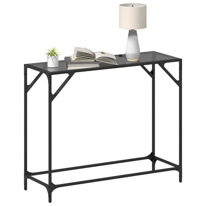 Măsuță de cafea, blat din sticlă negră, 98x35x81 cm, oțel - WALTI WALTI