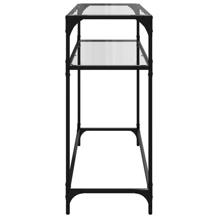 Măsuță de cafea, blat din sticlă transparentă, 98x35x81 cm oțel - WALTI WALTI