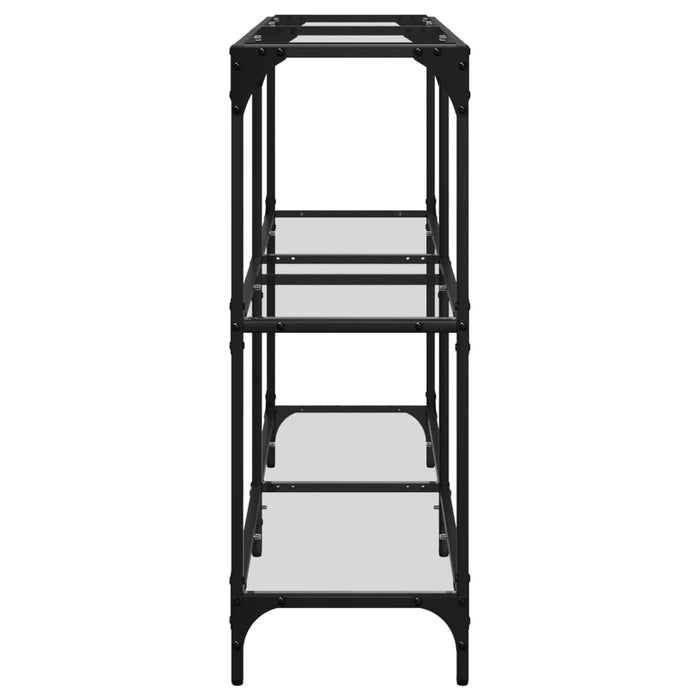 Măsuță de cafea blat din sticlă transparentă 118,5x30x81cm oțel - WALTI WALTI