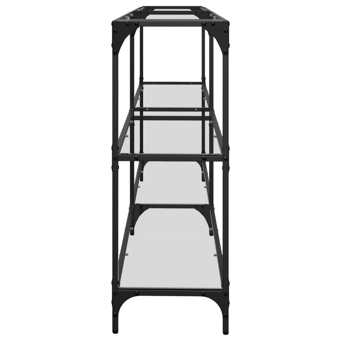 Măsuță de cafea blat din sticlă transparentă 194,5x30x81cm oțel - WALTI WALTI
