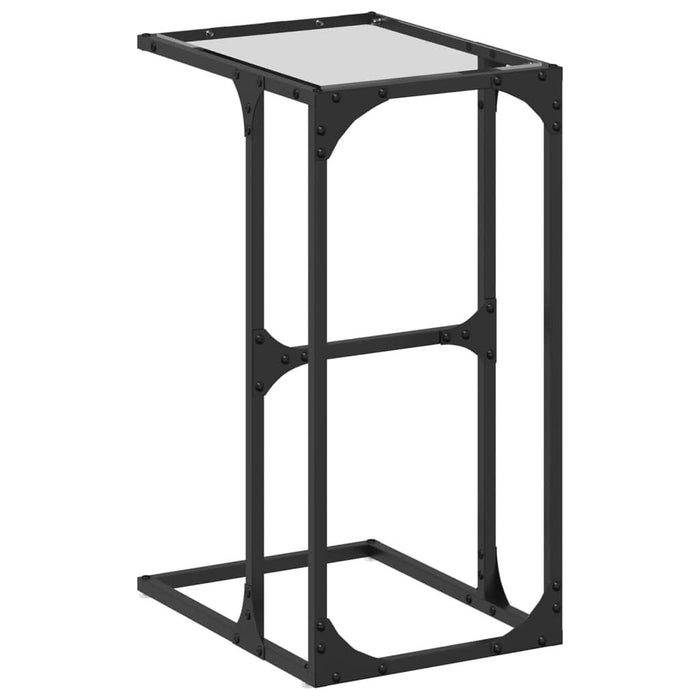 Măsuță laterală blat din sticlă transparentă 40x30x61,5 cm oțel - WALTI WALTI
