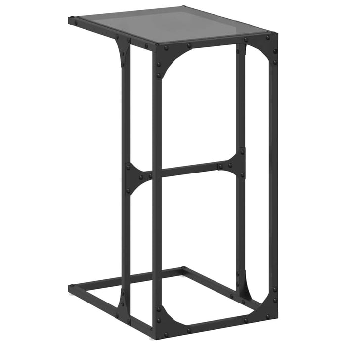 Măsuță laterală blat din sticlă neagră 40x30x61,5 cm oțel - WALTI WALTI