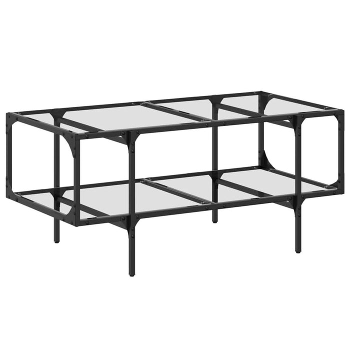 Măsuță de cafea cu blat sticlă transparentă 98,5x50x45 cm oțel - WALTI WALTI