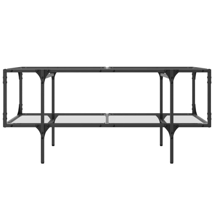 Măsuță de cafea cu blat sticlă transparentă 98,5x50x45 cm oțel - WALTI WALTI