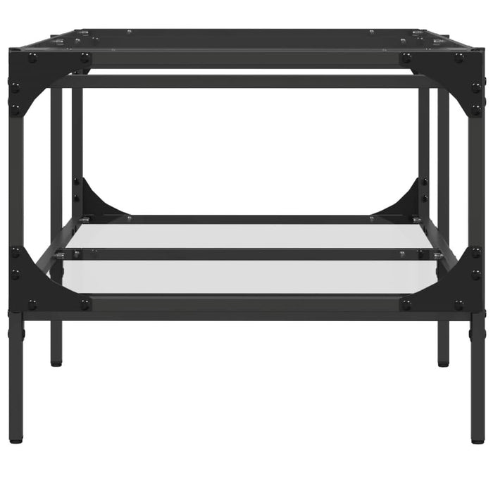 Măsuță de cafea cu blat sticlă transparentă 98,5x50x45 cm oțel - WALTI WALTI