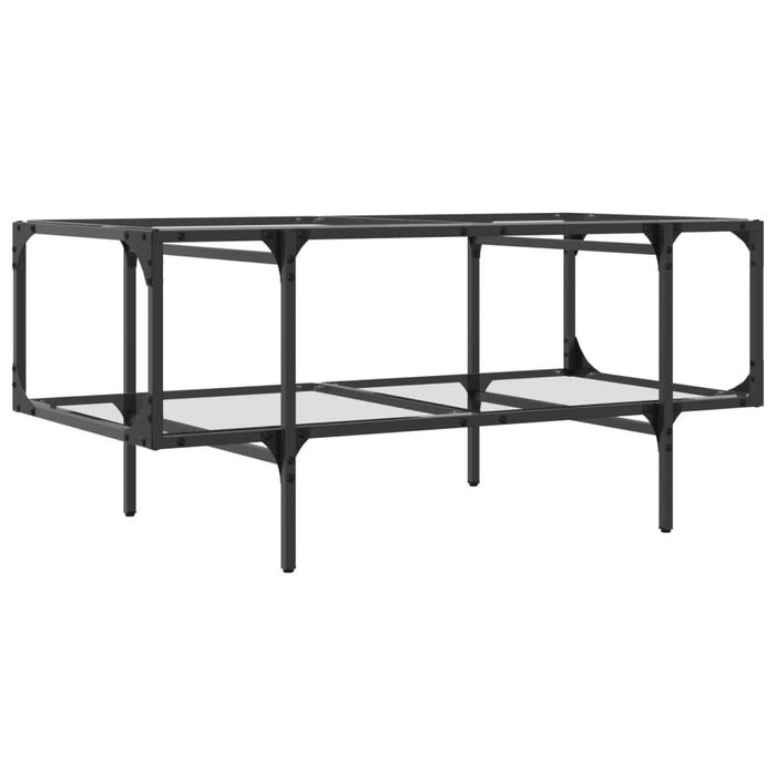 Măsuță de cafea cu blat sticlă transparentă 98,5x50x45 cm oțel - WALTI WALTI