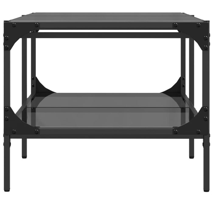 Măsuță de cafea cu blat din sticlă neagră 98,5x50x45 cm oțel - WALTI WALTI