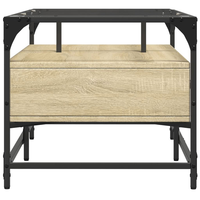 Măsuță cafea cu blat din sticlă stejar sonoma 98,5x50x45cm oțel - WALTI WALTI