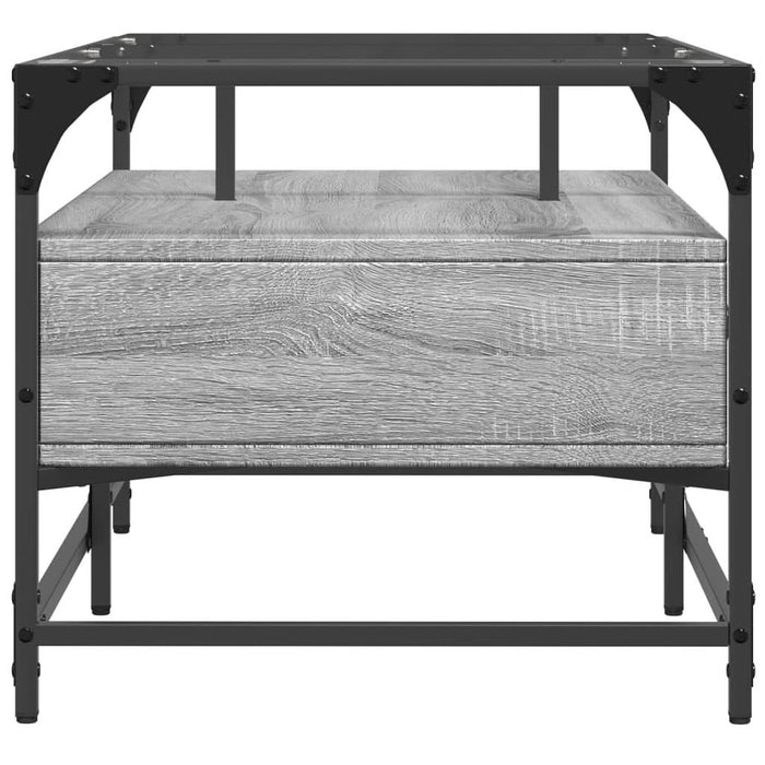 Măsuță de cafea cu blat din sticlă gri sonoma 98,5x50x45cm oțel - WALTI WALTI
