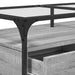 Măsuță de cafea cu blat din sticlă gri sonoma 98,5x50x45cm oțel - WALTI WALTI