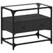 Dulap TV blat sticlă, negru, 60x35x51 cm lemn prelucrat - WALTI WALTI
