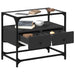 Dulap TV blat sticlă, negru, 60x35x51 cm lemn prelucrat - WALTI WALTI