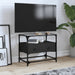Dulap TV blat sticlă, negru, 60x35x51 cm lemn prelucrat - WALTI WALTI