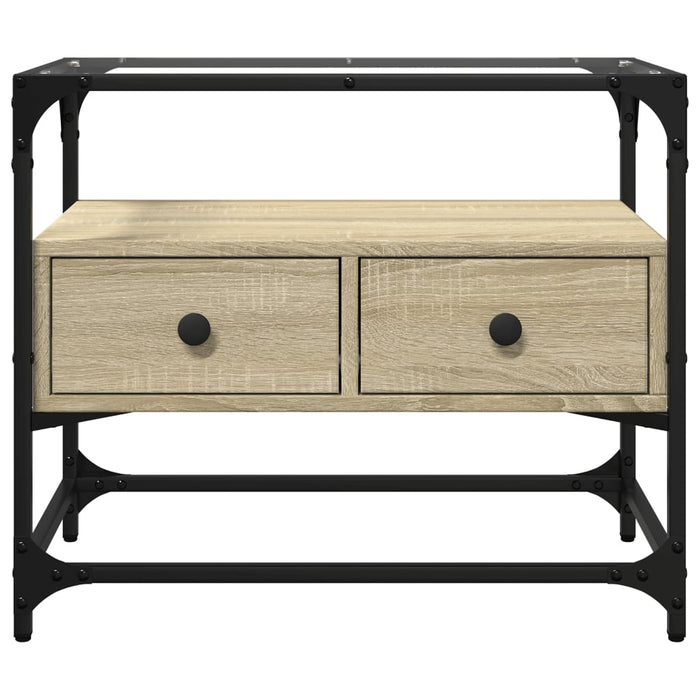 Dulap TV blat sticlă, stejar sonoma, 60x35x51 cm lemn prelucrat - WALTI WALTI
