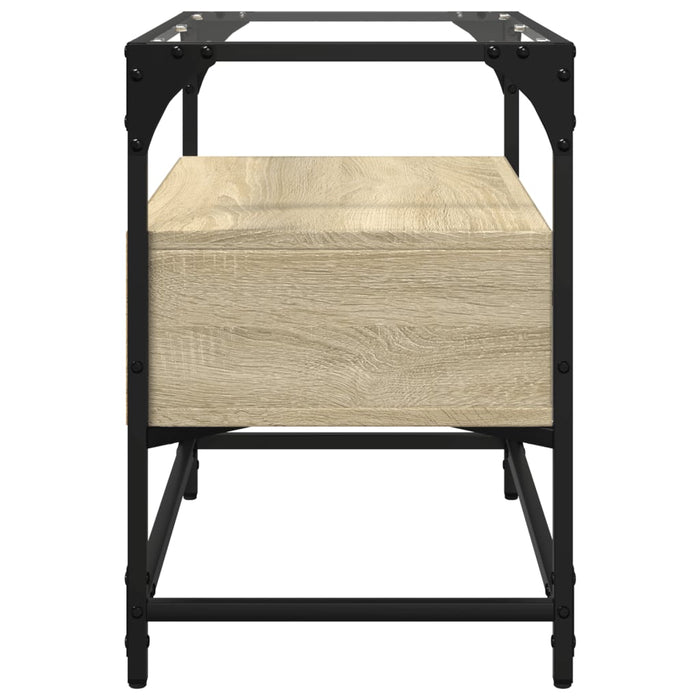 Dulap TV blat sticlă, stejar sonoma, 60x35x51 cm lemn prelucrat - WALTI WALTI