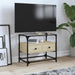 Dulap TV blat sticlă, stejar sonoma, 60x35x51 cm lemn prelucrat - WALTI WALTI