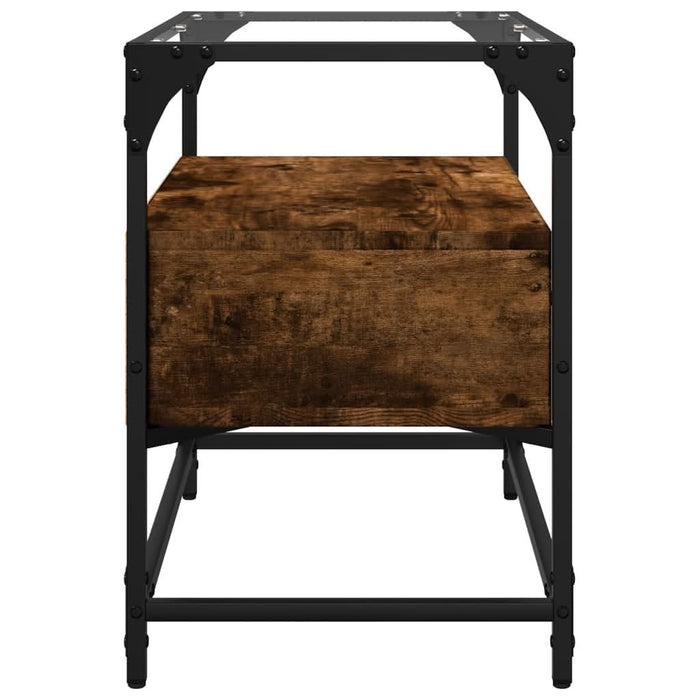 Dulap TV blat sticlă stejar fumuriu 60x35x51 cm lemn prelucrat - WALTI WALTI