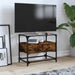 Dulap TV blat sticlă stejar fumuriu 60x35x51 cm lemn prelucrat - WALTI WALTI