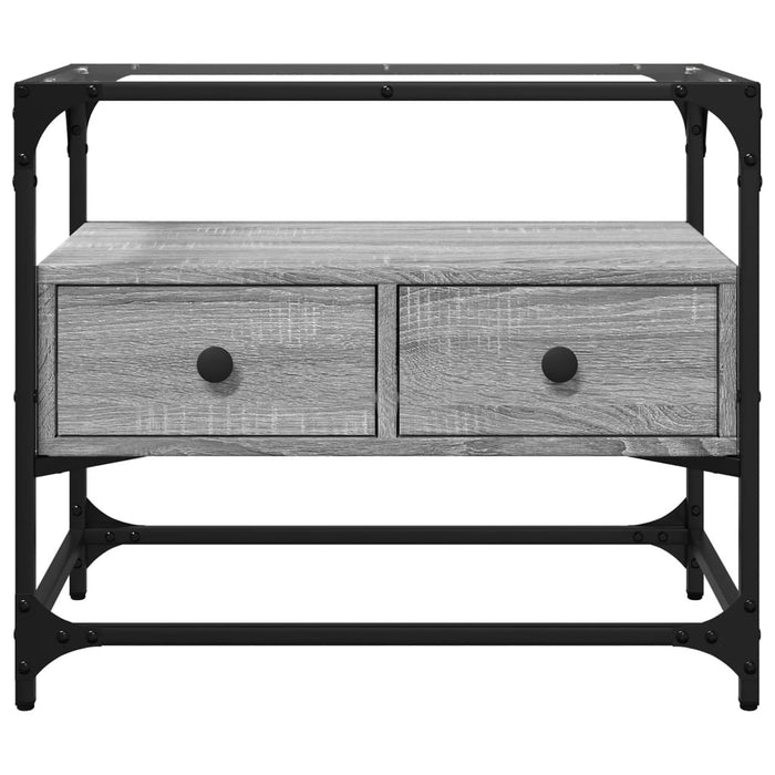 Dulap TV blat sticlă, gri sonoma, 60x35x51 cm lemn prelucrat - WALTI WALTI