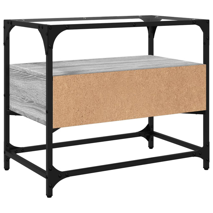 Dulap TV blat sticlă, gri sonoma, 60x35x51 cm lemn prelucrat - WALTI WALTI