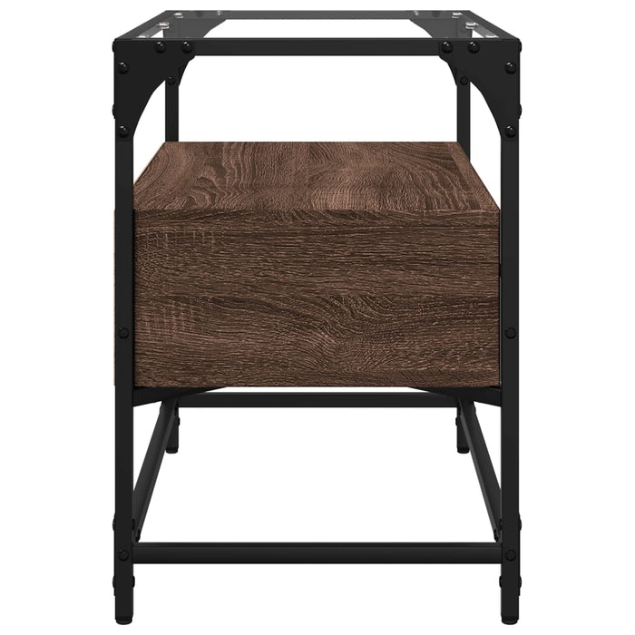 Dulap TV blat sticlă, stejar maro, 60x35x51 cm lemn prelucrat - WALTI WALTI