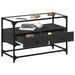Dulap TV blat sticlă, negru, 80x35x51 cm lemn prelucrat - WALTI WALTI
