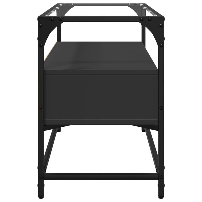 Dulap TV blat sticlă, negru, 80x35x51 cm lemn prelucrat - WALTI WALTI