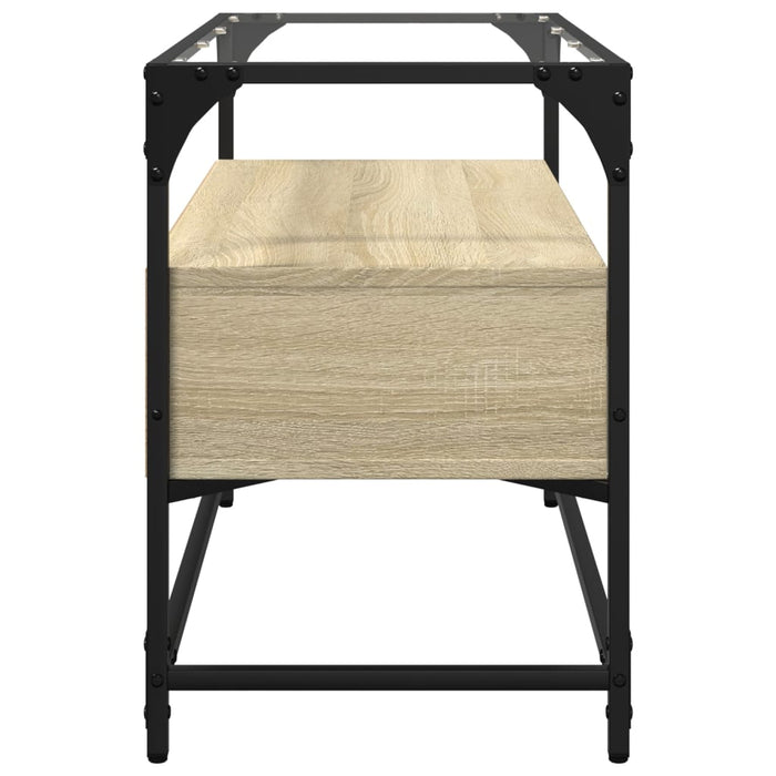 Dulap TV blat sticlă, stejar sonoma, 80x35x51 cm lemn prelucrat - WALTI WALTI