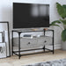 Dulap TV blat sticlă, gri sonoma, 80x35x51 cm lemn prelucrat - WALTI WALTI