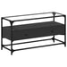 Dulap TV blat sticlă, negru, 98x35x51 cm lemn prelucrat - WALTI WALTI