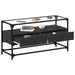 Dulap TV blat sticlă, negru, 98x35x51 cm lemn prelucrat - WALTI WALTI