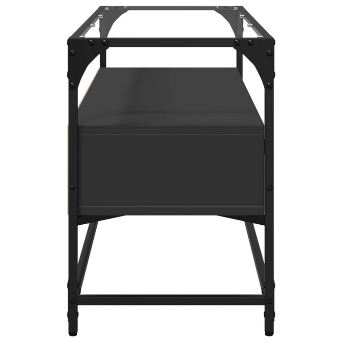 Dulap TV blat sticlă, negru, 98x35x51 cm lemn prelucrat - WALTI WALTI