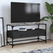 Dulap TV blat sticlă, negru, 98x35x51 cm lemn prelucrat - WALTI WALTI