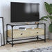 Dulap TV blat sticlă, stejar sonoma, 98x35x51 cm lemn prelucrat - WALTI WALTI