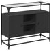 Dulap, blat din sticlă negru 98x35x81 cm lemn prelucrat - WALTI WALTI
