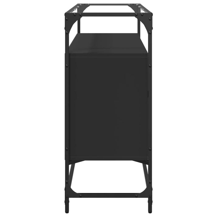 Dulap, blat din sticlă negru 98x35x81 cm lemn prelucrat - WALTI WALTI