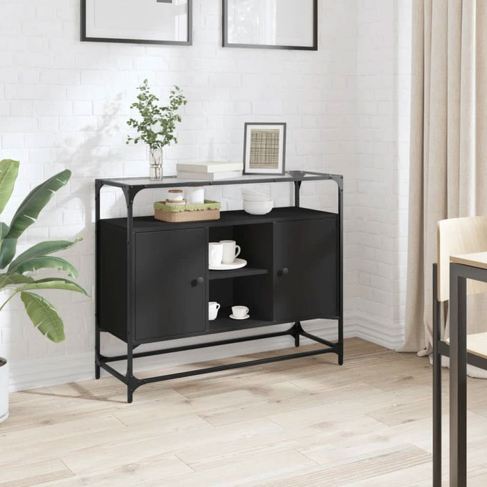 Dulap, blat din sticlă negru 98x35x81 cm lemn prelucrat - WALTI WALTI