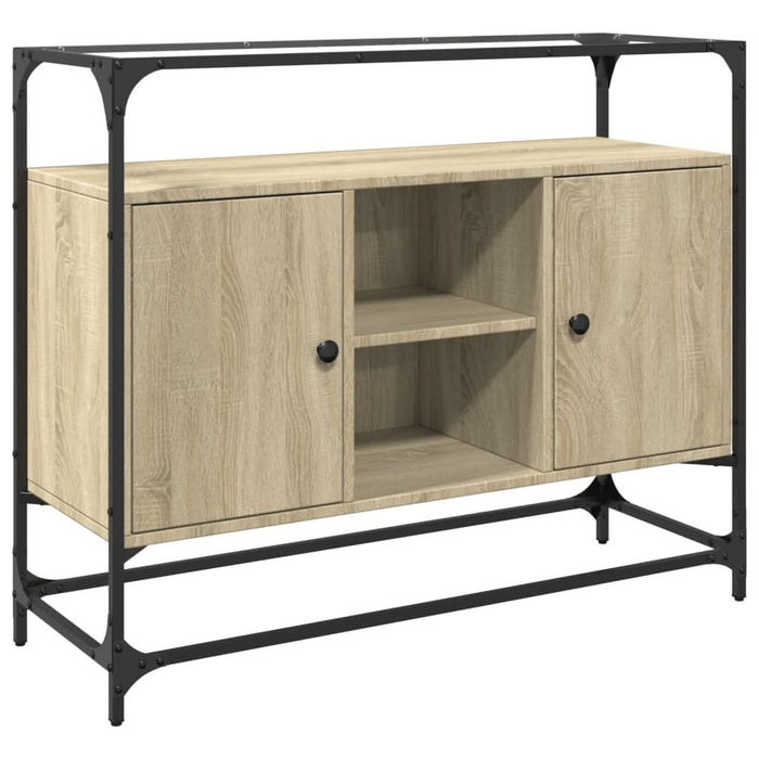 Dulap, blat din sticlă stejar sonoma 98x35x81 cm lemn prelucrat - WALTI WALTI