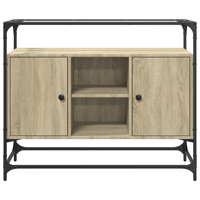 Dulap, blat din sticlă stejar sonoma 98x35x81 cm lemn prelucrat - WALTI WALTI