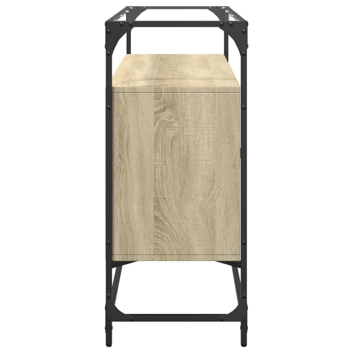 Dulap, blat din sticlă stejar sonoma 98x35x81 cm lemn prelucrat - WALTI WALTI