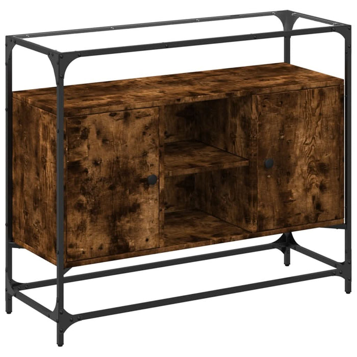Dulap, blat din sticlă stejar fumuriu 98x35x81cm lemn prelucrat - WALTI WALTI