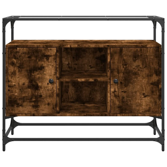 Dulap, blat din sticlă stejar fumuriu 98x35x81cm lemn prelucrat - WALTI WALTI