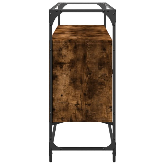 Dulap, blat din sticlă stejar fumuriu 98x35x81cm lemn prelucrat - WALTI WALTI