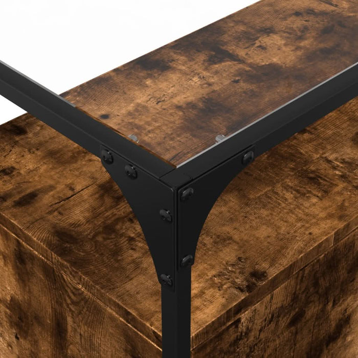 Dulap, blat din sticlă stejar fumuriu 98x35x81cm lemn prelucrat - WALTI WALTI