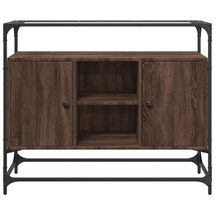 Dulap, blat din sticlă stejar maro 98x35x81 cm lemn prelucrat - WALTI WALTI
