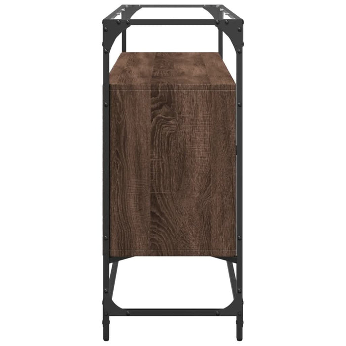Dulap, blat din sticlă stejar maro 98x35x81 cm lemn prelucrat - WALTI WALTI