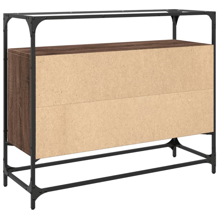 Dulap, blat din sticlă stejar maro 98x35x81 cm lemn prelucrat - WALTI WALTI