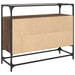 Dulap, blat din sticlă stejar maro 98x35x81 cm lemn prelucrat - WALTI WALTI