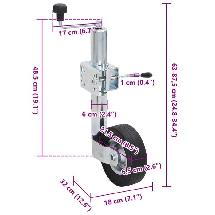 Roată manevră de remorcă, clemă despicată 60 mm oțel galvanizat - WALTI WALTI