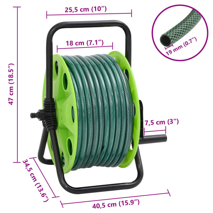 Tambur furtun autonom verde set racorduri furtun 0,75" 20 m PVC - WALTI WALTI